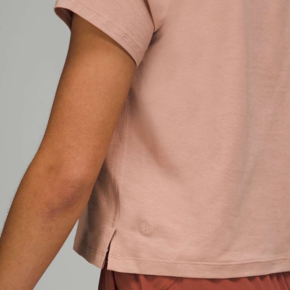 Lululemon Classic-Fit Cotton-Blend T-Shirt - Pink Clay - Sz 4 - EUC - Picture 4 of 6